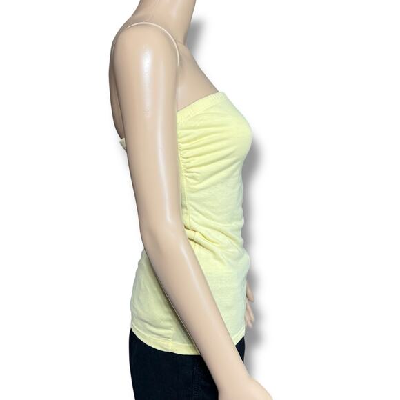 Paris Blues Womens Strapless Bandeau Tank Top with Shelf Bra Yellow Small - Picture 2 of 8